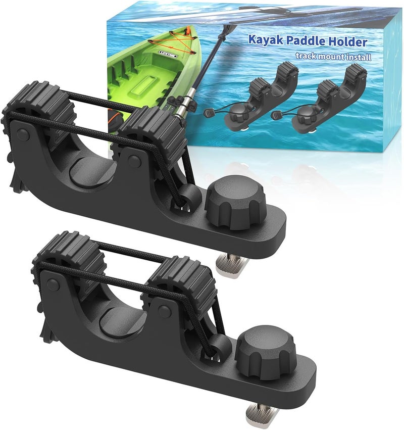 Huntury Kayak Paddle Holder, Save Kayak Track Space, Fishing Net, Fishing Poles Holder for Fishing, Track Mount Accessories - Image 1